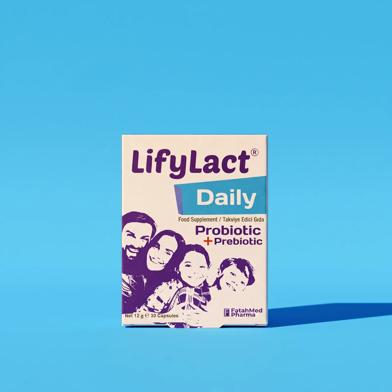 LifyLact Daily — showcase visualisation, generated from the photographed carton